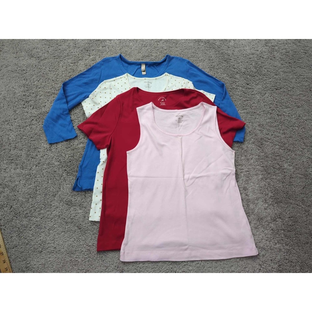 Lot‎ of 4 White Stag Shirts Medium Sleeveless Short Long Sleeve Casual